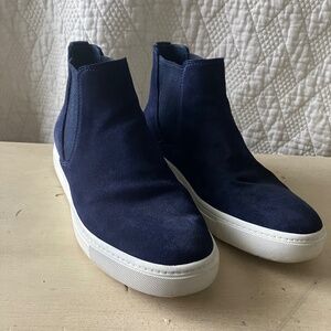 VINCE blue suede high tops